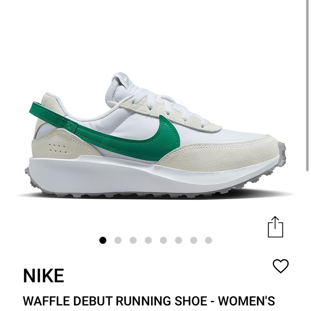 Nike Debut Waffle - White/Green/Grey - Size 7 1/2
